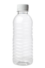Empty plastic bottle isolated on white background