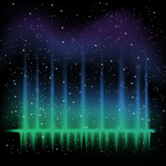 Night sky, deep space vector colorful background, with abstract sound waves