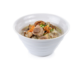 Thai style breakfast on white background.