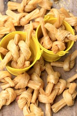 dried bean curd on wood vintage