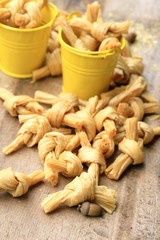 dried bean curd on wood vintage