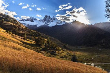 Mountain landscape in the Andes, Peru, Cordiliera Blanca