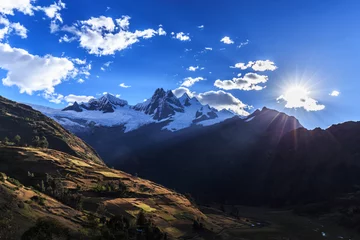 Brushed aluminium prints Alpamayo Mountain landscape in the Andes, Peru, Cordiliera Blanca
