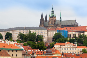 Naklejka na ściany i meble View of Prague castle and cathedral