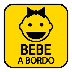 Baby on board sign in Spanish.