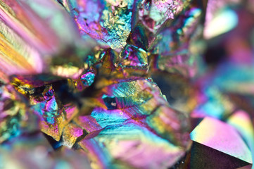 Thin layer of the titan on a quartz surface Macro - obrazy, fototapety, plakaty