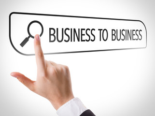 Business to Business written in search bar on virtual screen