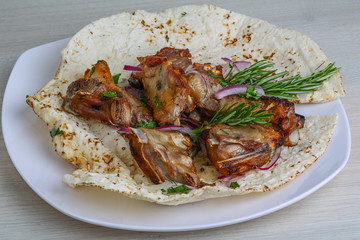 Grilled lamb ribs