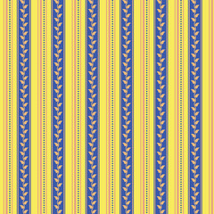 Abstract seamless ornament pattern, vector illustration, Retro background made with vertical stripes dots and leaves, Vintage hipster wallpaper