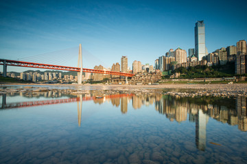 Naklejka premium chongqing cityscape in the financial district,