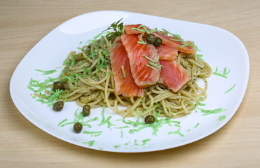 Pasta with salmon