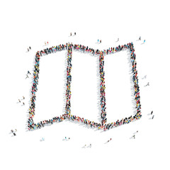 Group people  shape  map