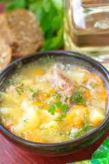 Soup with meat and vegetables
