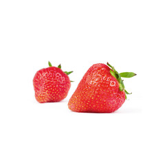 Two strawberries isolated on white