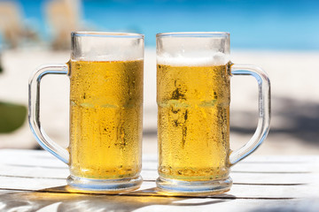Two glasses of beer