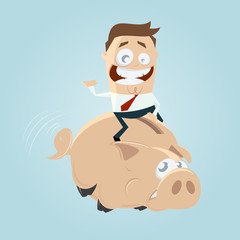 sparschwein reiten sparen rodeo lustig