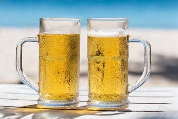 Two glasses of beer