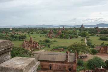 Fototapeta na wymiar Pagoda landscape in the plain of Bagan, Myanmar (Burma)