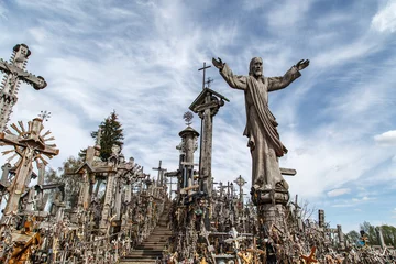 Wall murals Artistic monument Hill of Crosses with Crucifix