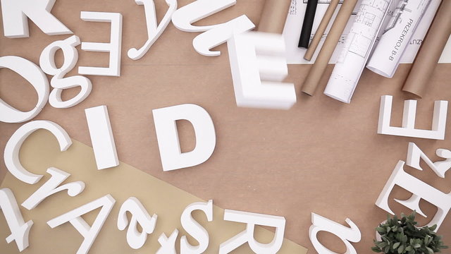 Idea - word from white letters
