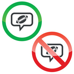 Rugby message permission signs