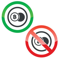 Bitcoin coin permission signs