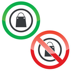 Shopping permission signs