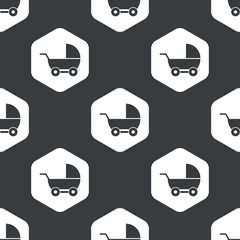 Black hexagon pram pattern