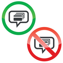 Credit card message permission signs
