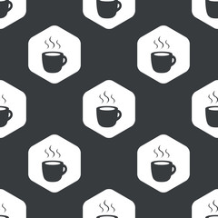 Black hexagon hot drink pattern