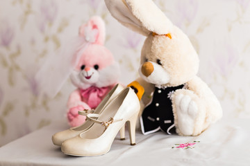 White wedding shoes for women.