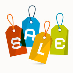 Sale Vector Labels Isolated on White Background