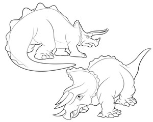 triceratops cartoon lineart