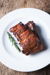 grilled pork rib in plate
