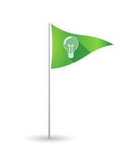 Golf flag with a light bulb