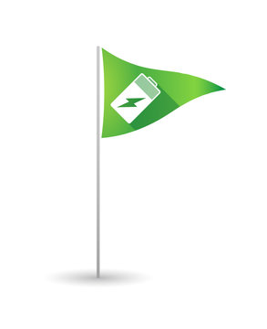 Golf flag with a battery