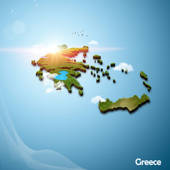 Realistic 3D Map of Greece