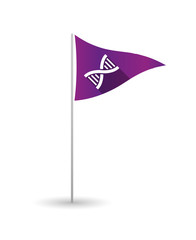 Golf flag with a DNA sign