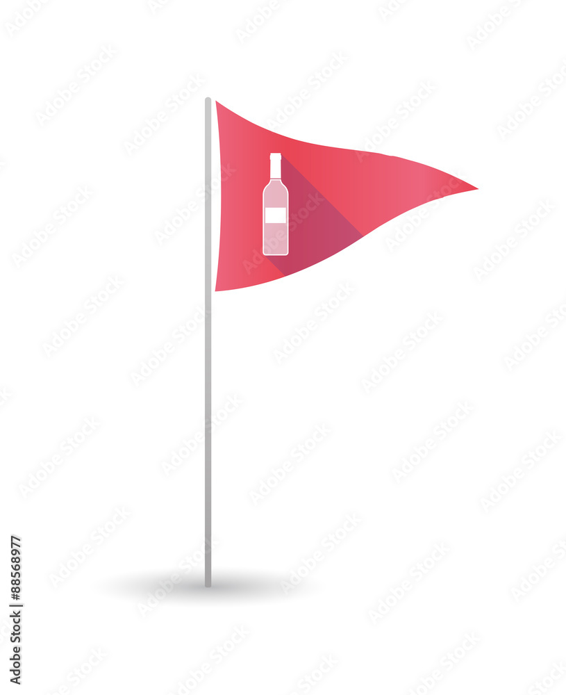 Poster golf flag with a bottle of wine