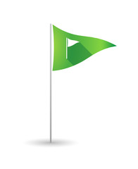 Golf flag with a golf flag