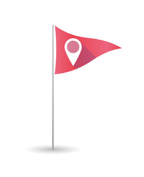 Golf flag with a map mark