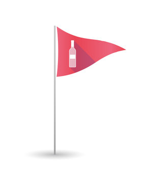 Golf flag with a bottle of wine