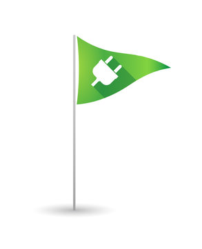 Golf flag with a plug