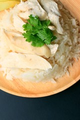 Rice steamed with chicken