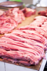 Raw  chopped meat in assortment