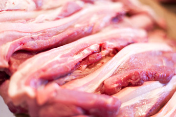 Raw  chopped meat in assortment