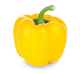 Sweet yellow pepper isolated on white background
