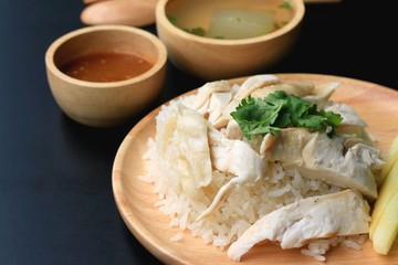 Rice steamed with chicken