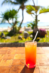 Fruit shake with ice