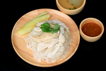 Rice steamed with chicken